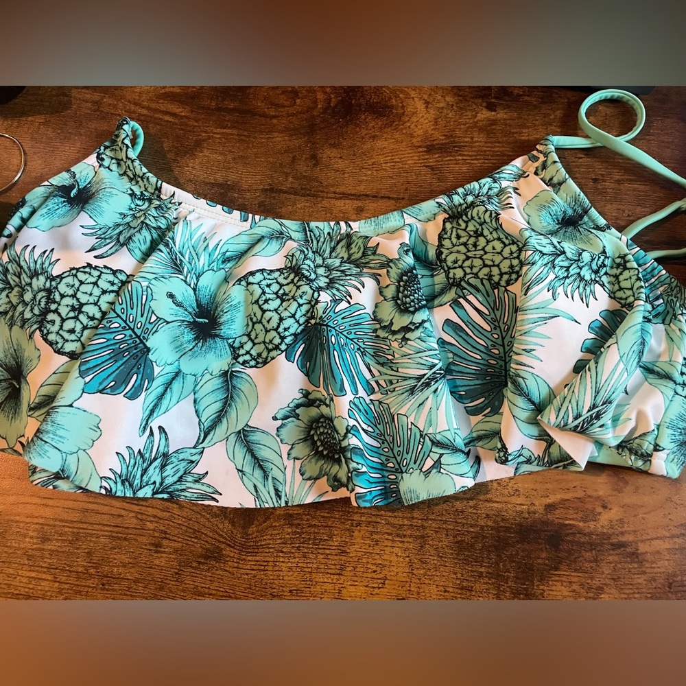 Floral Print Bikini Top-juniors 11-13(Too Only)New